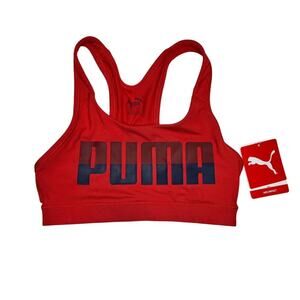 NWT Puma Women's Small Red Sports Bra, Activewear, Racer Back, Yoga, Running